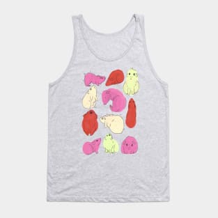 Guinea Pig, Cute Pink and Orange Pattern Tank Top